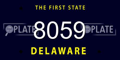 8059 Delaware License Plate