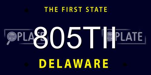 805TII Delaware License Plate