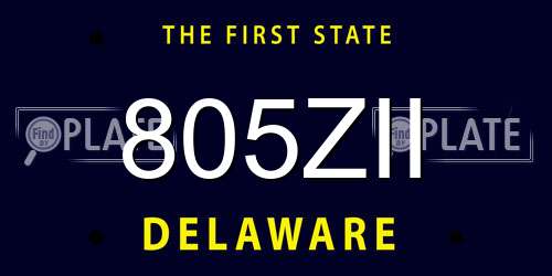 805ZII Delaware License Plate