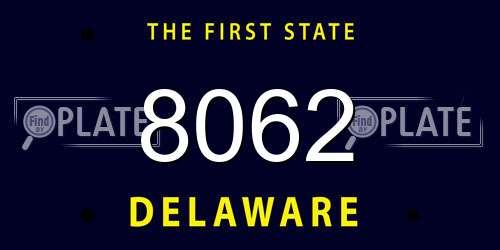 8062 Delaware License Plate