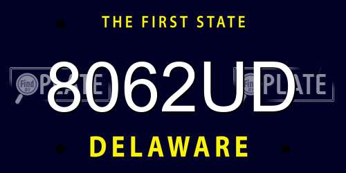 8062UD Delaware License Plate