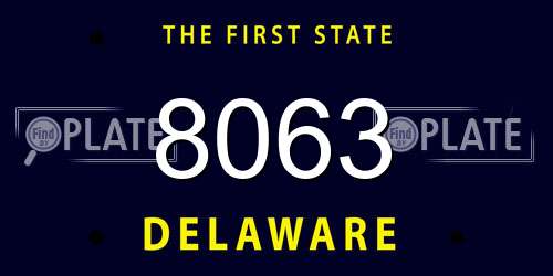 8063 Delaware License Plate