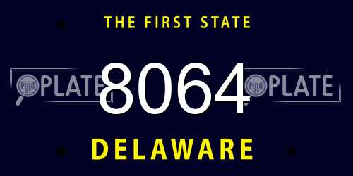 8064 Delaware License Plate