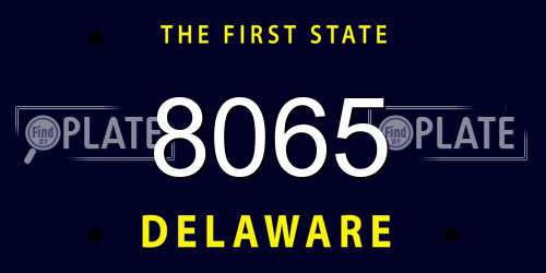 8065 Delaware License Plate