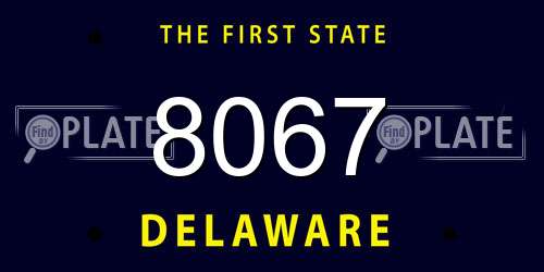 8067 Delaware License Plate