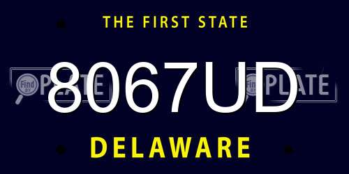 8067UD Delaware License Plate