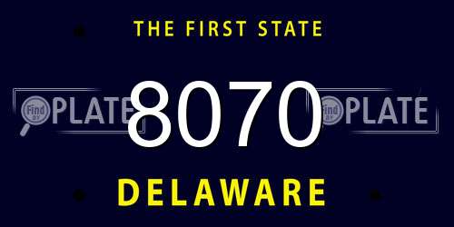 8070 Delaware License Plate