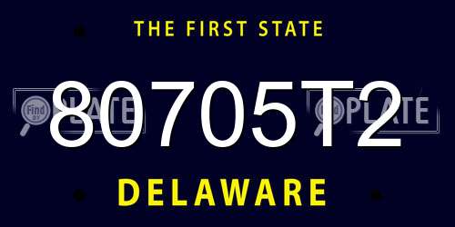 80705T2 Delaware License Plate