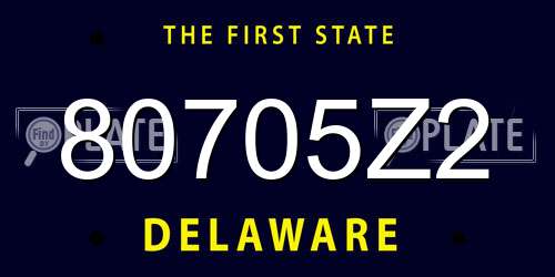 80705Z2 Delaware License Plate