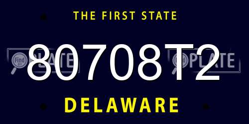 80708T2 Delaware License Plate