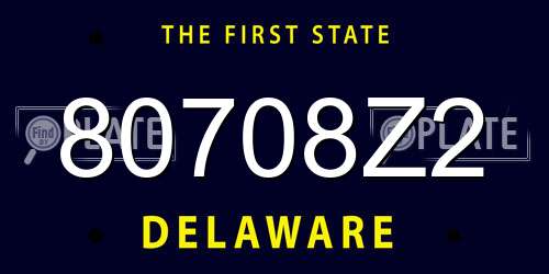 80708Z2 Delaware License Plate