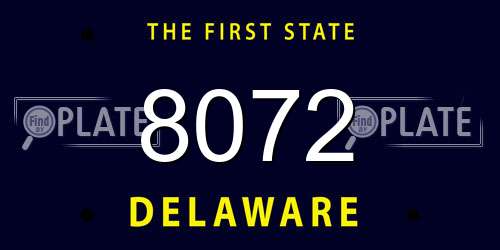 8072 Delaware License Plate