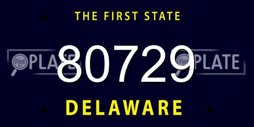 80729 Delaware License Plate