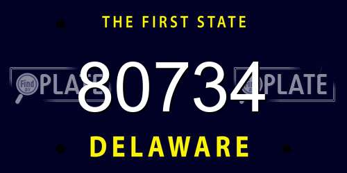 80734 Delaware License Plate