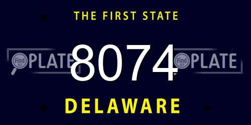8074 Delaware License Plate