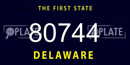 80744 Delaware License Plate