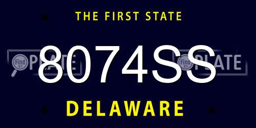 8074SS Delaware License Plate