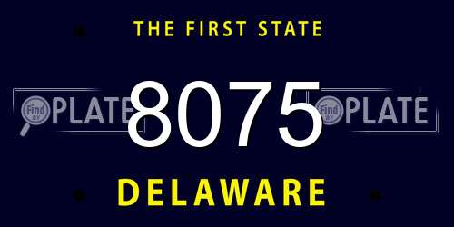 8075 Delaware License Plate