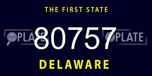 80757 Delaware License Plate