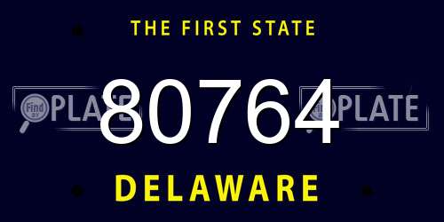 80764 Delaware License Plate