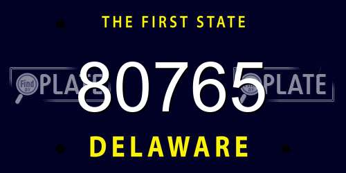 80765 Delaware License Plate