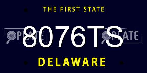 8076TS Delaware License Plate