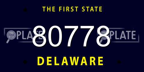80778 Delaware License Plate