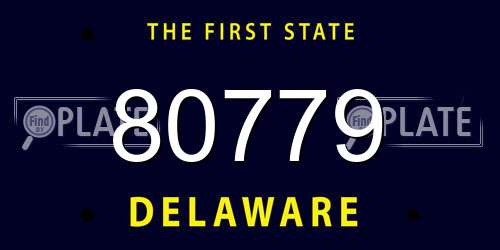 80779 Delaware License Plate