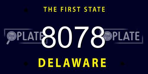 8078 Delaware License Plate