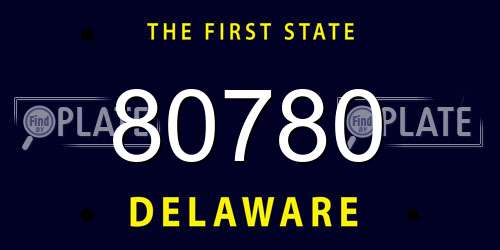 80780 Delaware License Plate