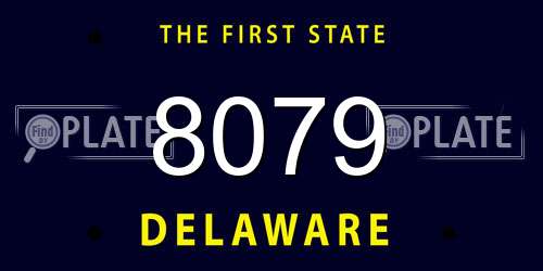 8079 Delaware License Plate