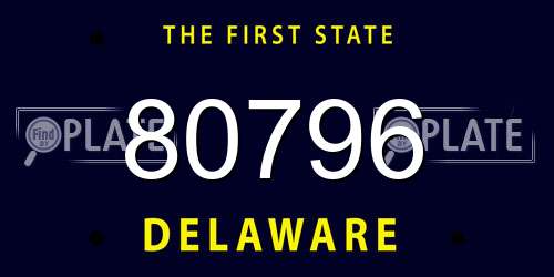 80796 Delaware License Plate