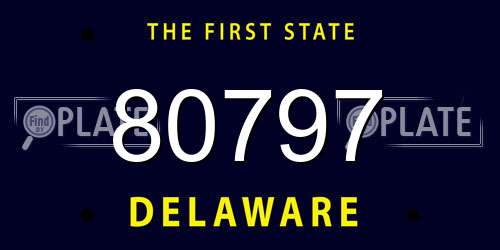 80797 Delaware License Plate