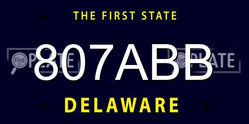 807ABB Delaware License Plate