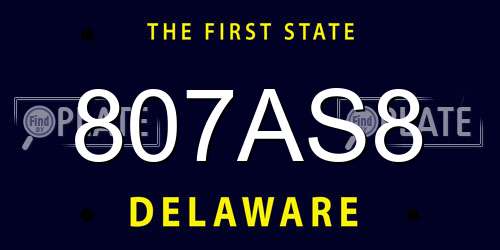 807AS8 Delaware License Plate
