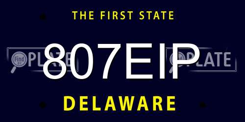 807EIP Delaware License Plate