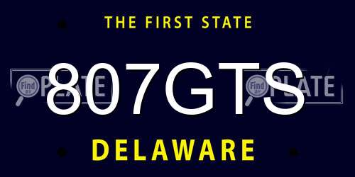 807GTS Delaware License Plate