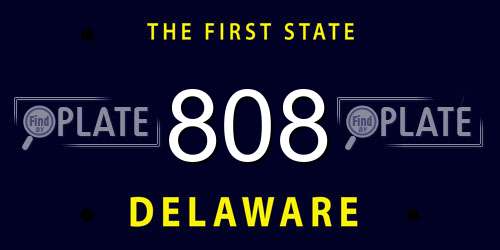808 Delaware License Plate