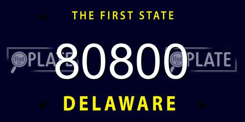 80800 Delaware License Plate