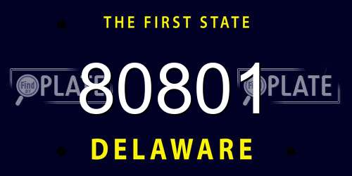 80801 Delaware License Plate