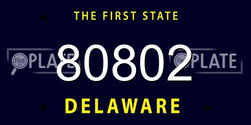 80802 Delaware License Plate