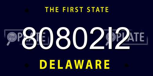 80802I2 Delaware License Plate