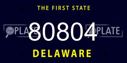80804 Delaware License Plate
