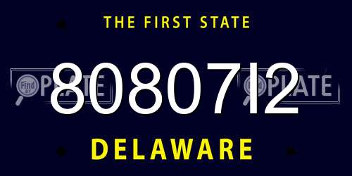 80807I2 Delaware License Plate