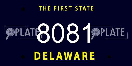 8081 Delaware License Plate