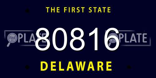 80816 Delaware License Plate