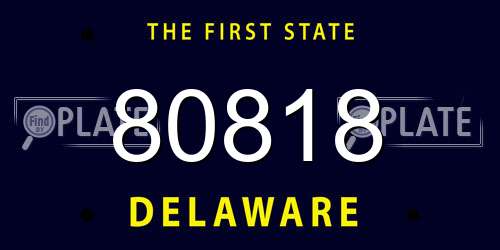 80818 Delaware License Plate