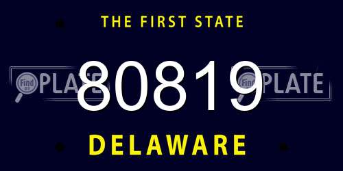 80819 Delaware License Plate