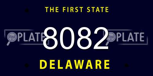 8082 Delaware License Plate
