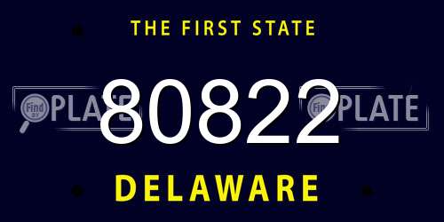 80822 Delaware License Plate
